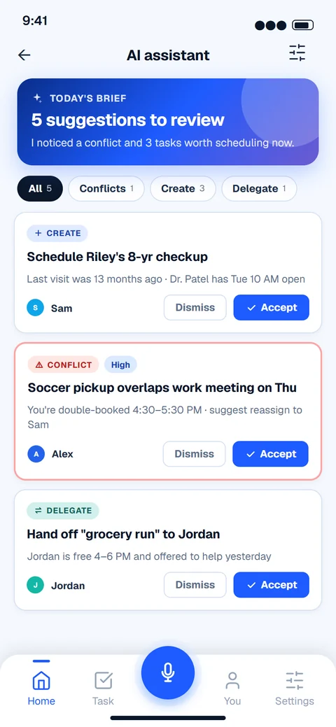 AI suggestions to review